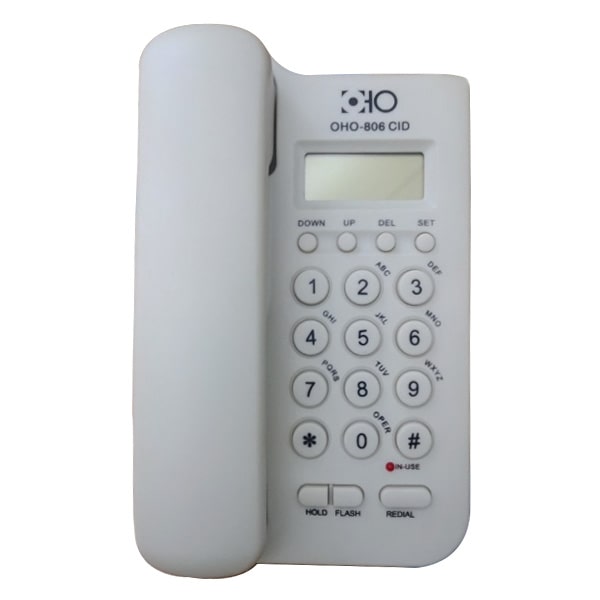 تلفن رومیزی اهو مدل OHO-806CID | سفید|فروشگاه اینترنتی دیجی پانا | 05132239200