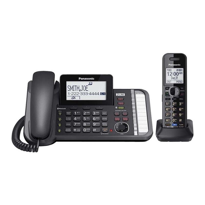 خرید ، مشخصات و قیمت تلفن ثابت بیسیم پاناسونیک 2 خط منشی دار بلتوث دار مدل Panasonic KX-TG9581 2-Line Cordless Phone |فروشگاه اینترنتی دیجی پانا | 05132239200
