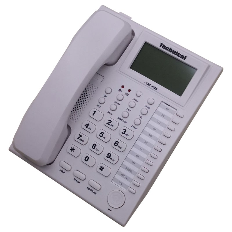 تلفن رومیزی دوخط 2خط تکنیکال مدل TEC-1025 سفید فروشگاه اینترنتی دیجی پانا | 05132239200