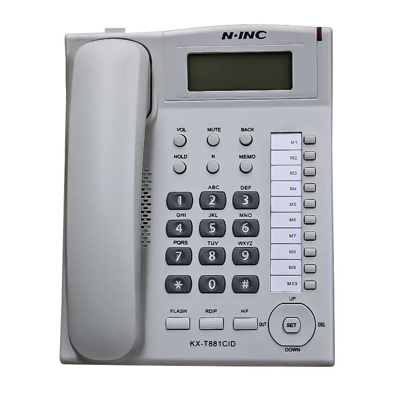 تلفن ان آی ان سی مدل KX-T881CID | N.INC KX-T881CID Landline Phone | دارای گارانتی اصالت و سلامت فیزیکی کالا | موسسه مخابراتی آسمان هشتم | نمایندگی رسمی پاناسونیک | فروشگاه اینترنتی دیجی پانا | 05132239200